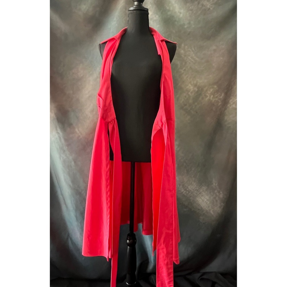 Lauren Ralph Lauren Pink Wrap‎ Dress Size 10 Sleeveless Collar Midi Elegant - Picture 5 of 6